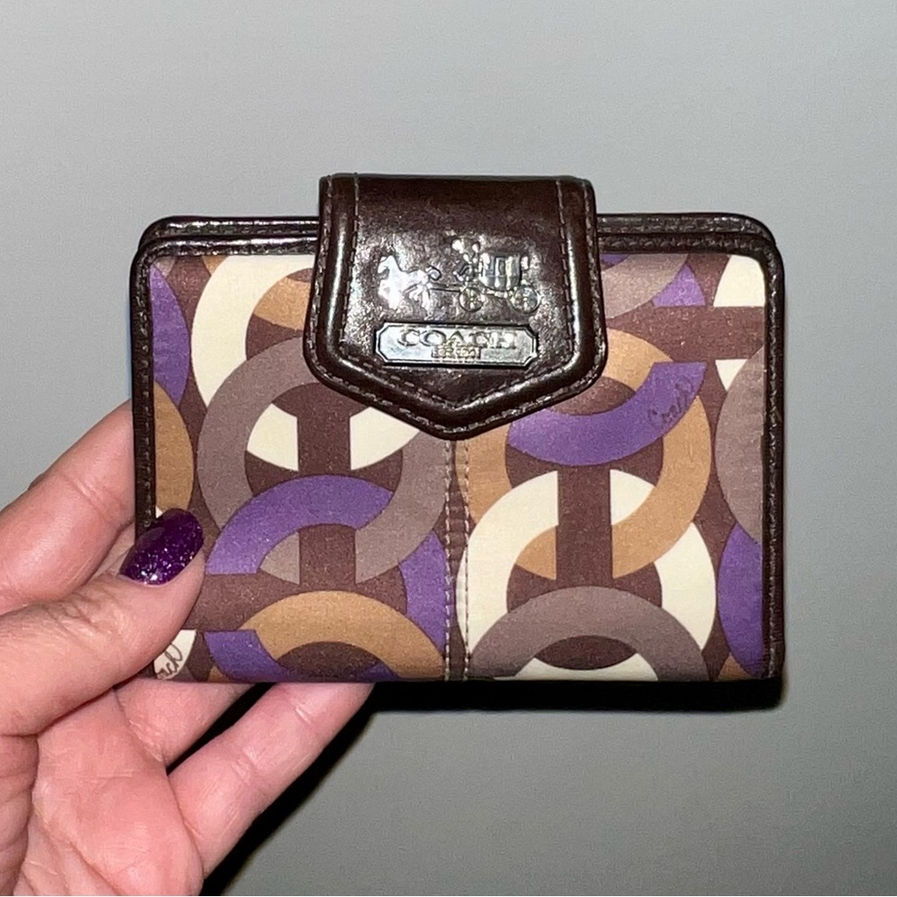 Coach Purple and Brown Patterned Hobo Bag & Wallet - Picture 3 of 11